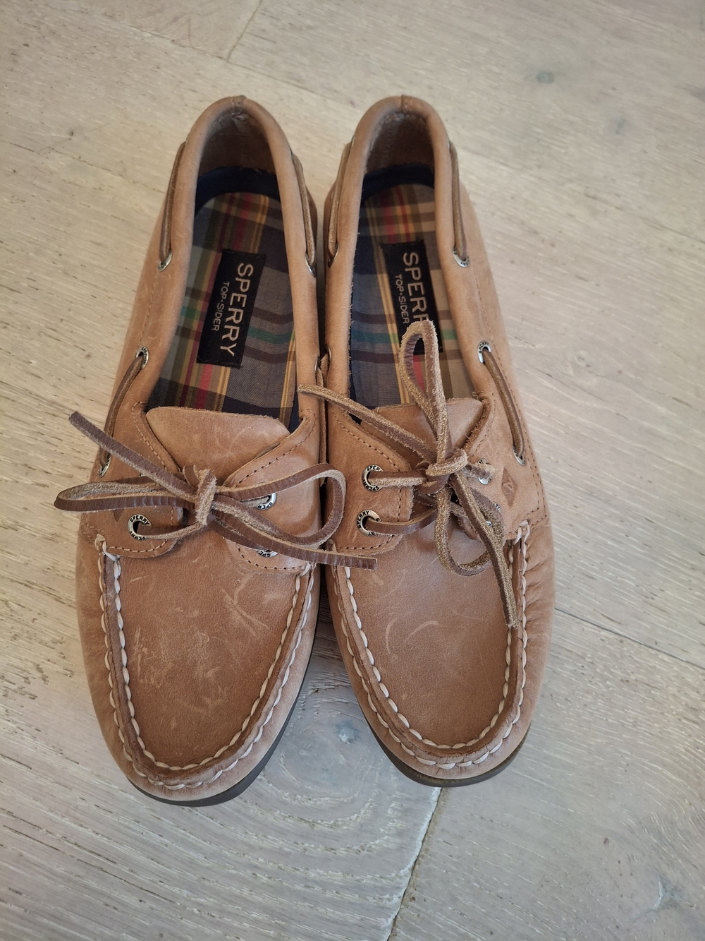 Womens Sperry Tan Leather Boat Shoes - Picture 2 of 6